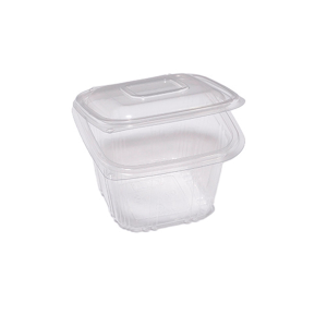 Contenitori in PP - con coperchio incernierato - 12 x 12 x 7,5 cm - Europack - pack 50 pezzi